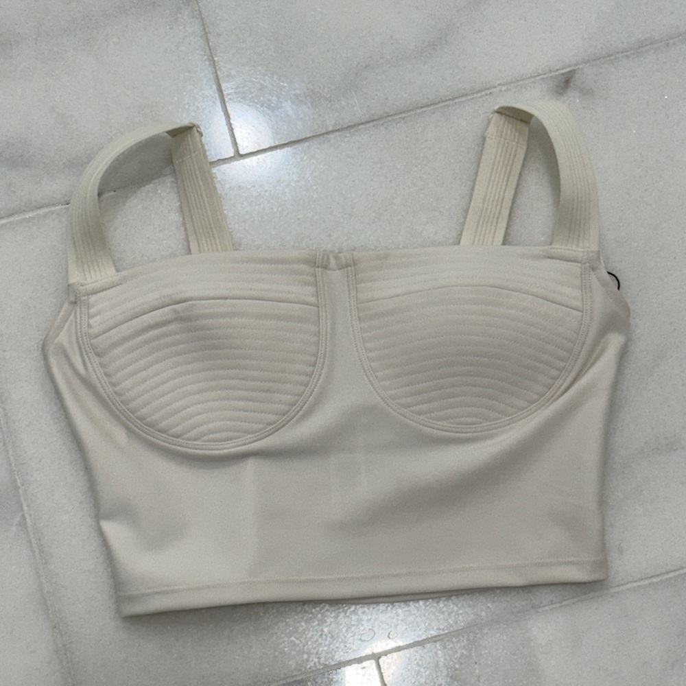 ALO Yoga Beige Ribbed Bandeau